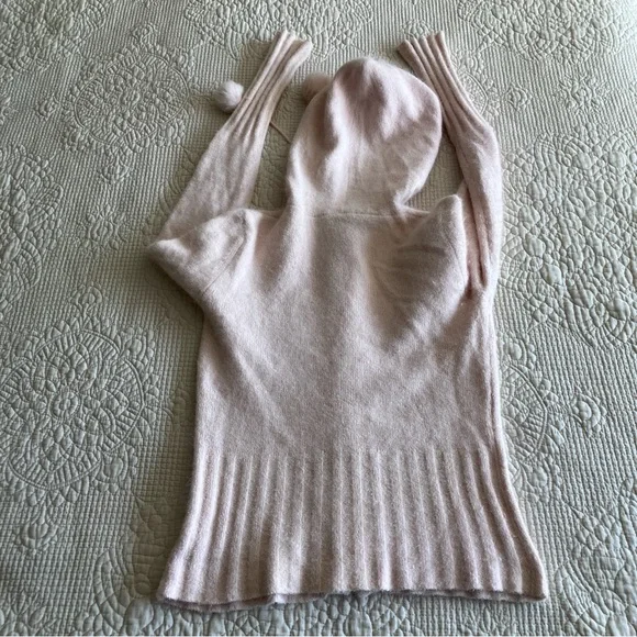 VTG Bebe pale pink hoodie w/ fur trim